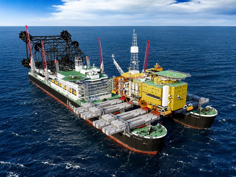 Hệ thống định vị động, thiết bị nâng và công nghệ đặt ống giúp Pioneering Spirit thực hiện nhiều nhiệm vụ phức tạp giữa đại dương.